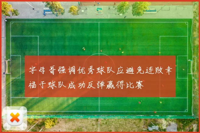 字母哥强调优秀球队应避免连败幸福于球队成功反弹赢得比赛